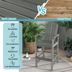 Outdoor HDPE Tall Adirondack Counter Height Bar Stool With Armrests And Footrest - 30Quot