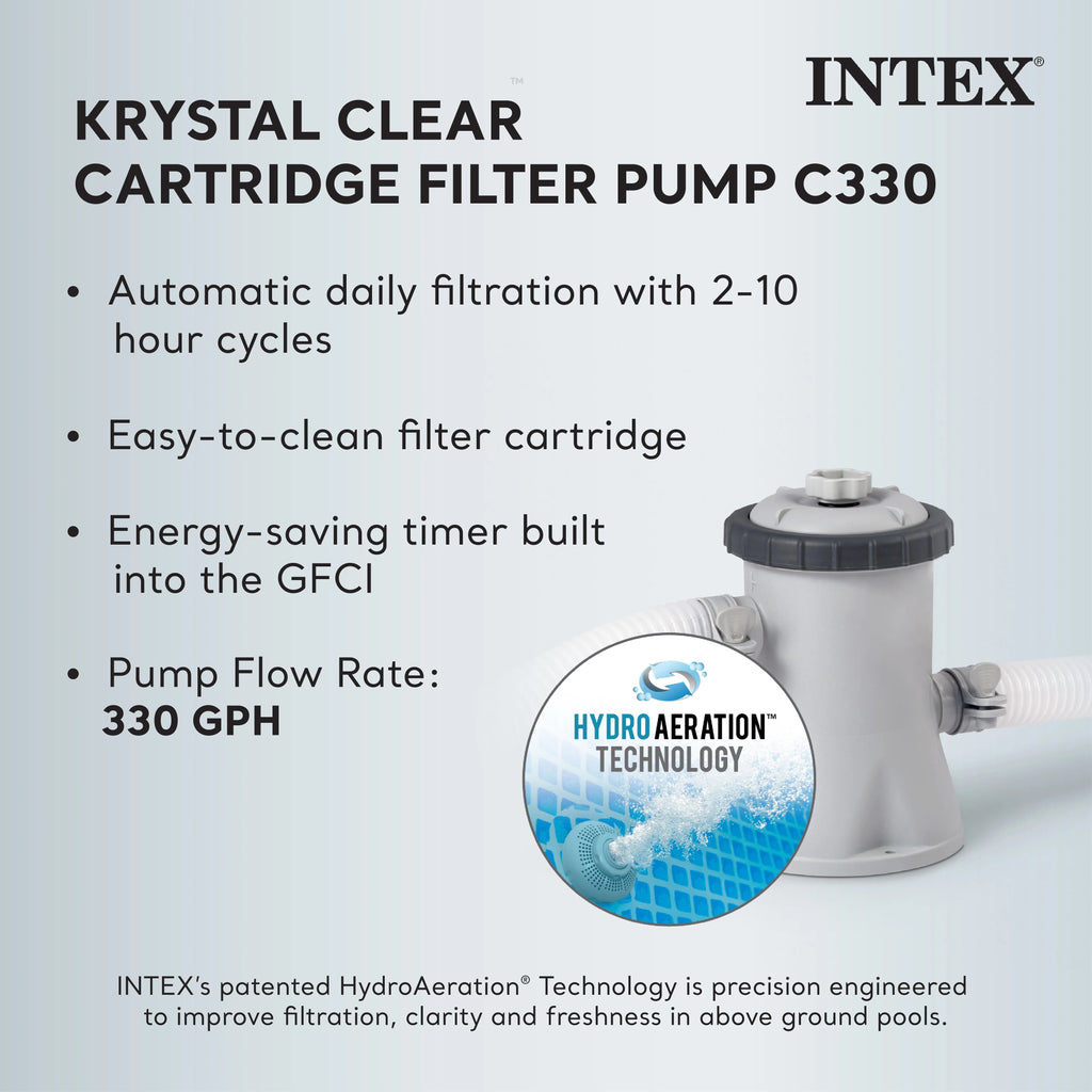 Intex Prism Frame Above Ground Swimming Pool 14ft x 42in With Pump - 26719EH