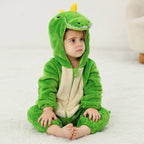 WIBACKER Infant Toddler Dinosaur Animal Fancy Dress Costume Baby Winter Flannel Hooded Romper Christmas Halloween Cosplay Jumpsuit