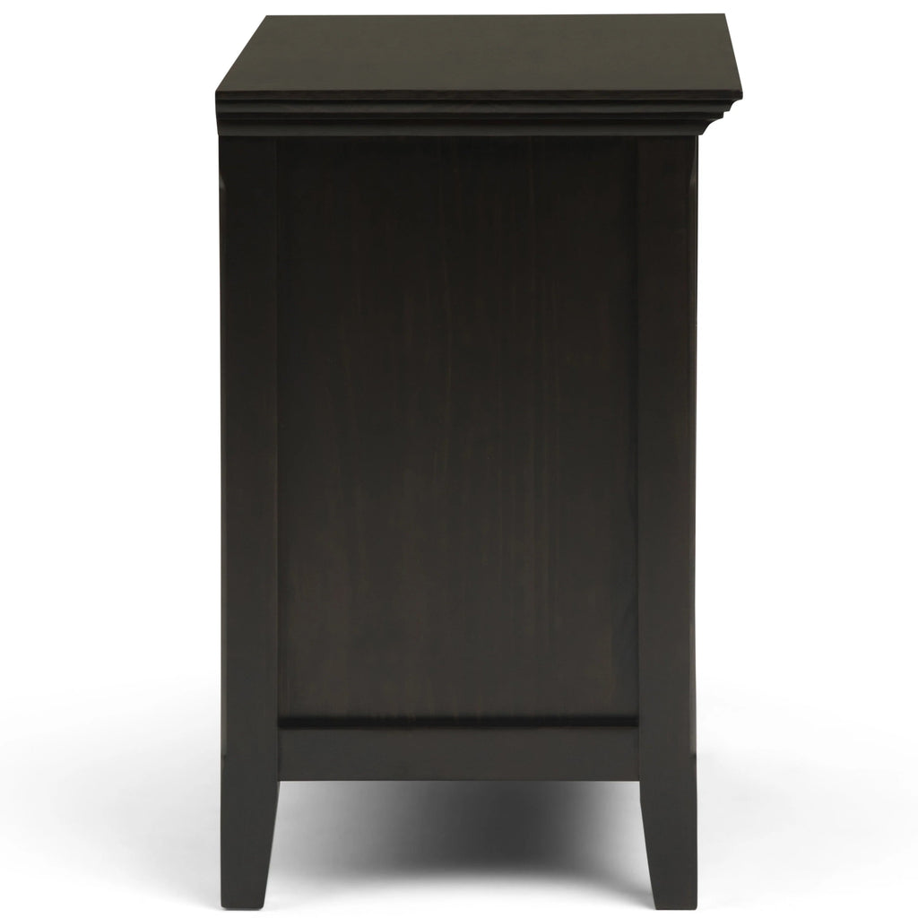 Solid Wood Nightstand With 2 Drawers And Open Shelf, 16 in D x 24 in W x 26 in H