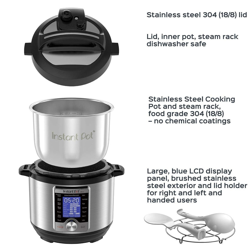 Instant Pot Ultra Mini 3 Quart Programmable Cooker, Stainless Steel, Silver - 16 In 1