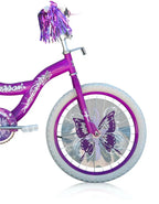 PlayWorld 20 in BMX S-Type Frame Kids' Bicycle With Coaster Brake, One Piece Crank, Purple Rims, White Tire - Purple