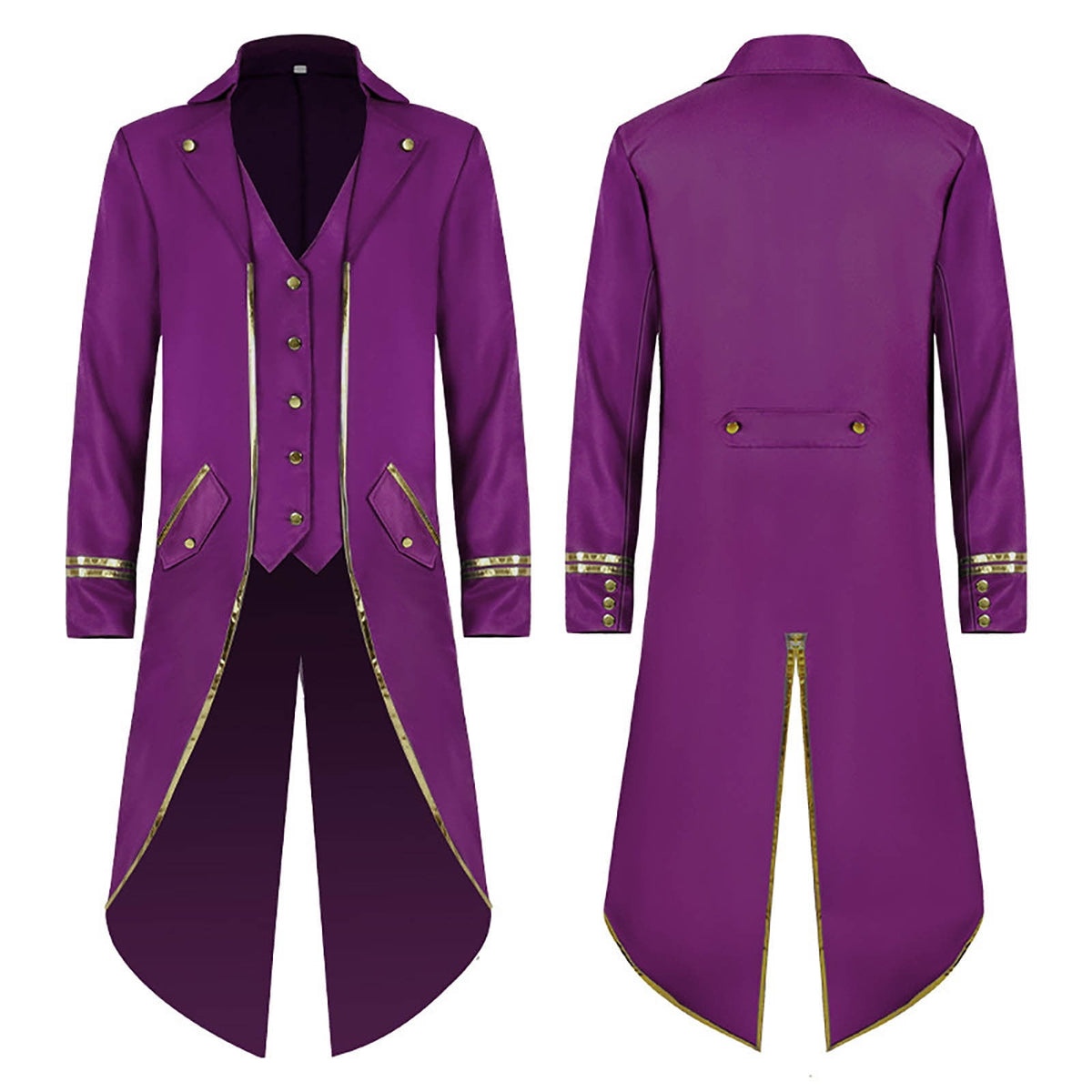 Men LYXSSBYX Mens Jackets Fall Fashion Halloween Men's Costume Men's Mid Length Retro Tuxedo Costume
