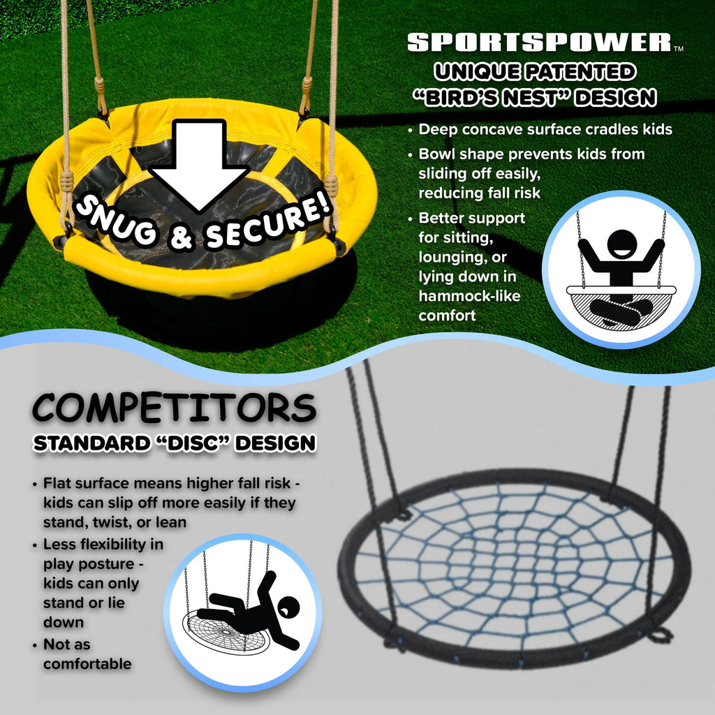 Sportspower Amelia Wooden Swing Set With 2-Person Saucer Swing And 6' Slide