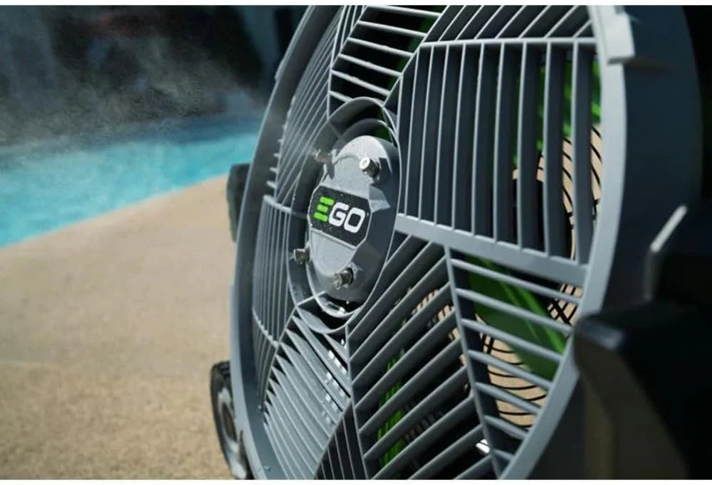 POWER+ 18 in Portable Outdoor Electric Misting Fan, 5 Speeds