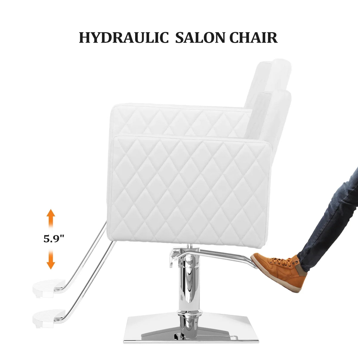 OmySalon Hydraulic Salon Styling Chair, Pink, 330 lbs Capacity