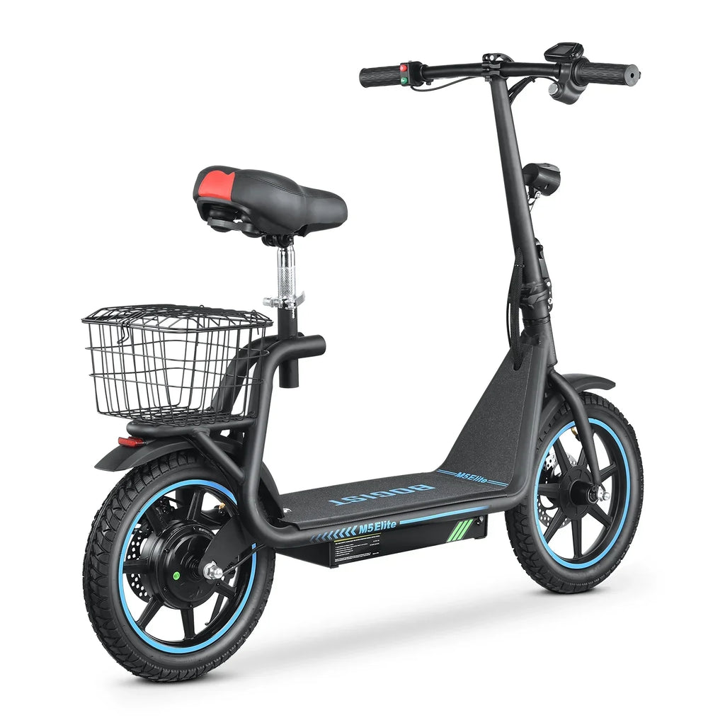 BOGIST Electric Scooter With Seat, 500W Motor, 25mph, 45km Range, 48V 13Ah, Blue - M5 Elite