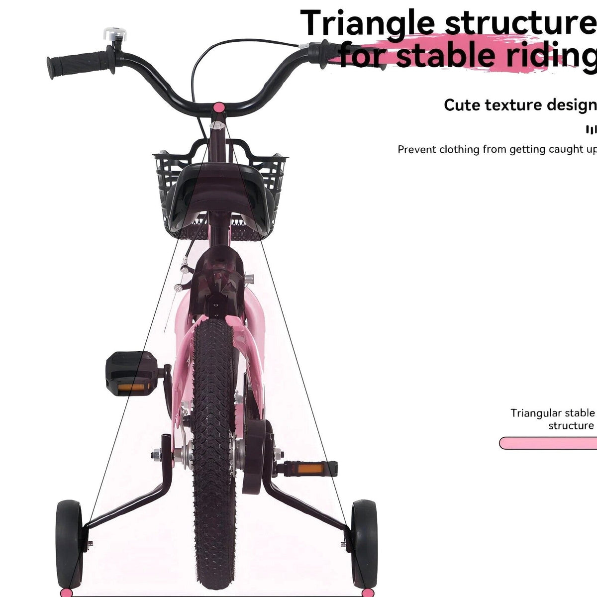 Baprem Girls' Bicycle, 18 Inch, Pink - Single Speed