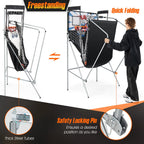 Costway Double Shot Electronic Basketball Arcade Game, 8 Game Modes, 4 Balls, Grey