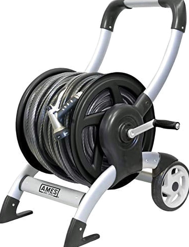 The Ames Company Aluminum Hose Reel Cart, Silver, 200 Ft - 2518000