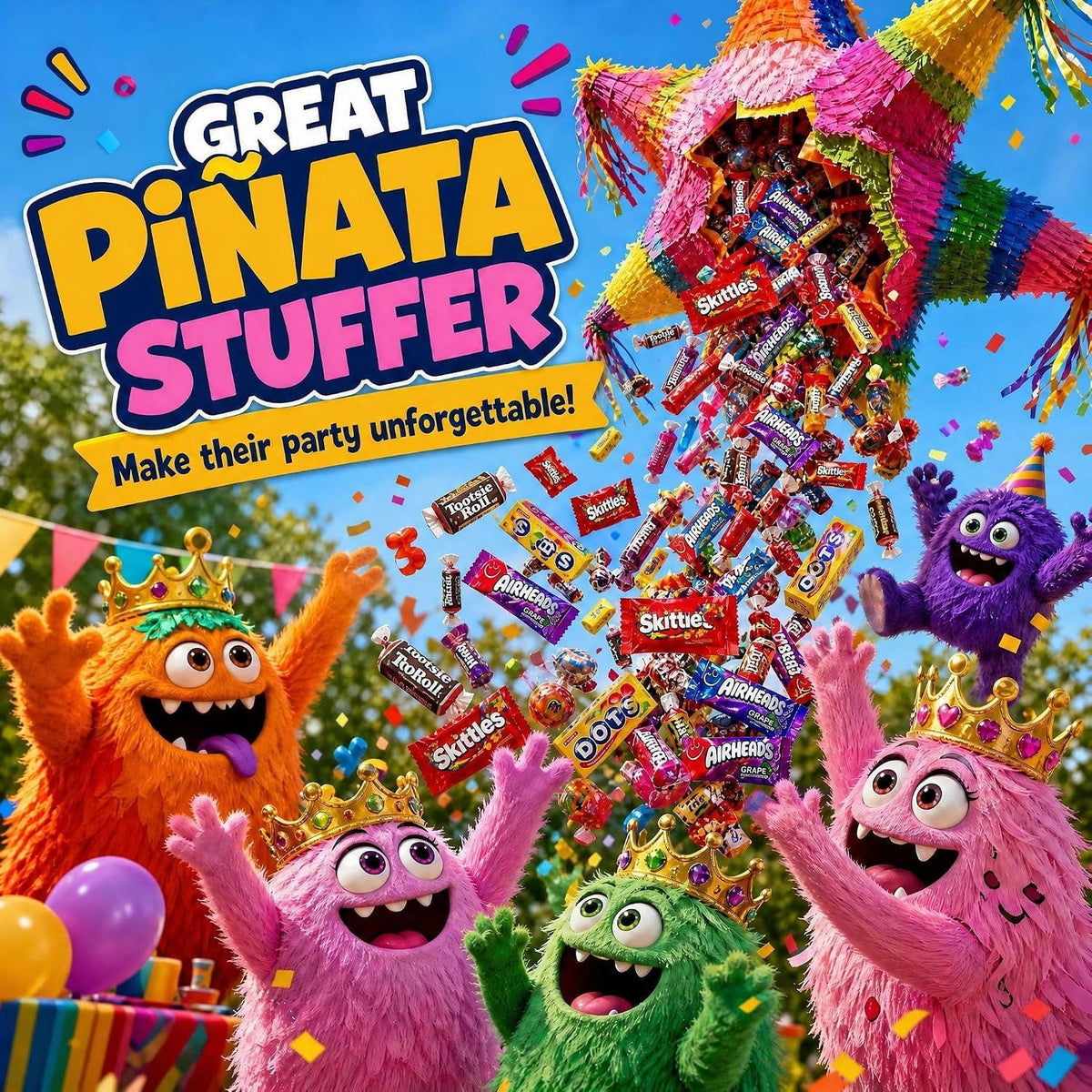 Party Favor Candy Mix - 5 lb Bulk Pinata Stuffers Candy Bulk - Candy Variety Pack - Individually Wrapped (Candy May Vary)