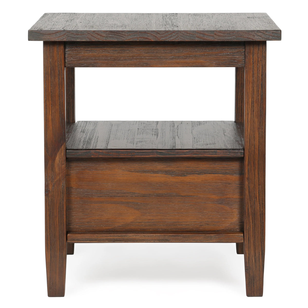 Solid Wood Rectangle End Table With Drawer And Shelf, 18.1in D x 20in W x 19.5in H - Norfolk