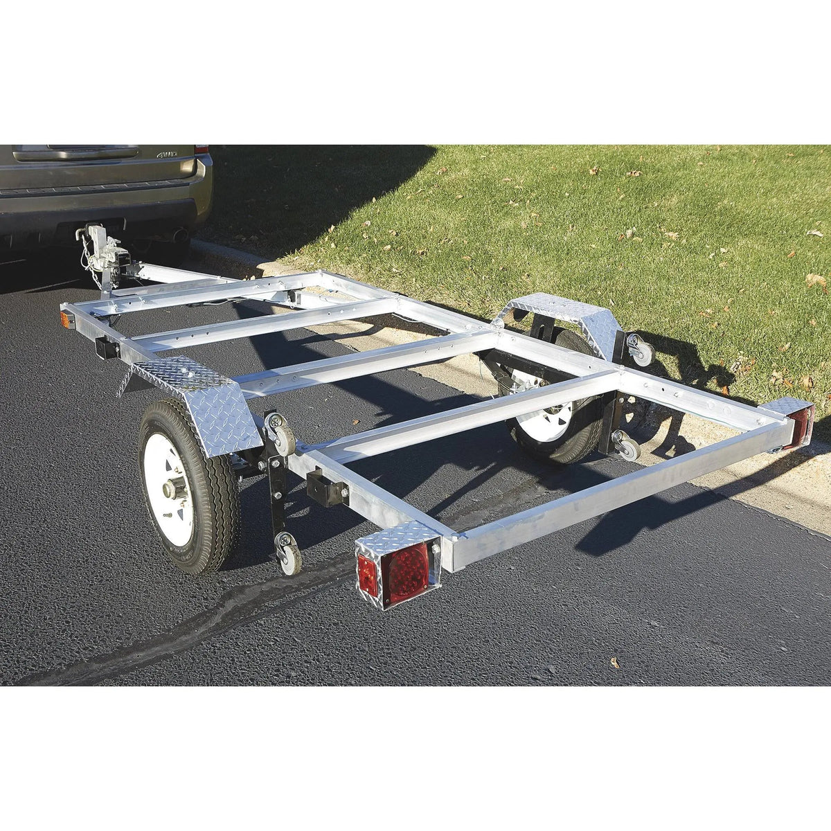 Folding Aluminum Utility Trailer, 4-Ft. x 8-Ft., 1,170-Lb. Load Capacity