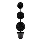 My Texas House Halloween 3-Ball Artificial Black Topiary, 3'