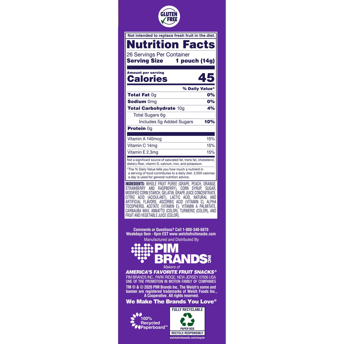 Welch's Fruit Snacks, Halloween, Mixed Fruit, Kids Snacks, 0.5 oz, 26 Count