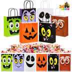 Joyfy 60 PCS Halloween Treat Bags with Stickers, Halloween Trick or Treat Bags for Kids Halloween Party Favors Exchange, Goodie and Candy Bags for Holiday Party Supplies