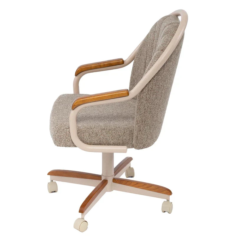 Casual Dining Cushion Swivel-and-Tilt Rolling Caster Chair, 38 Inches H x 24 Inches W x 22 Inches D