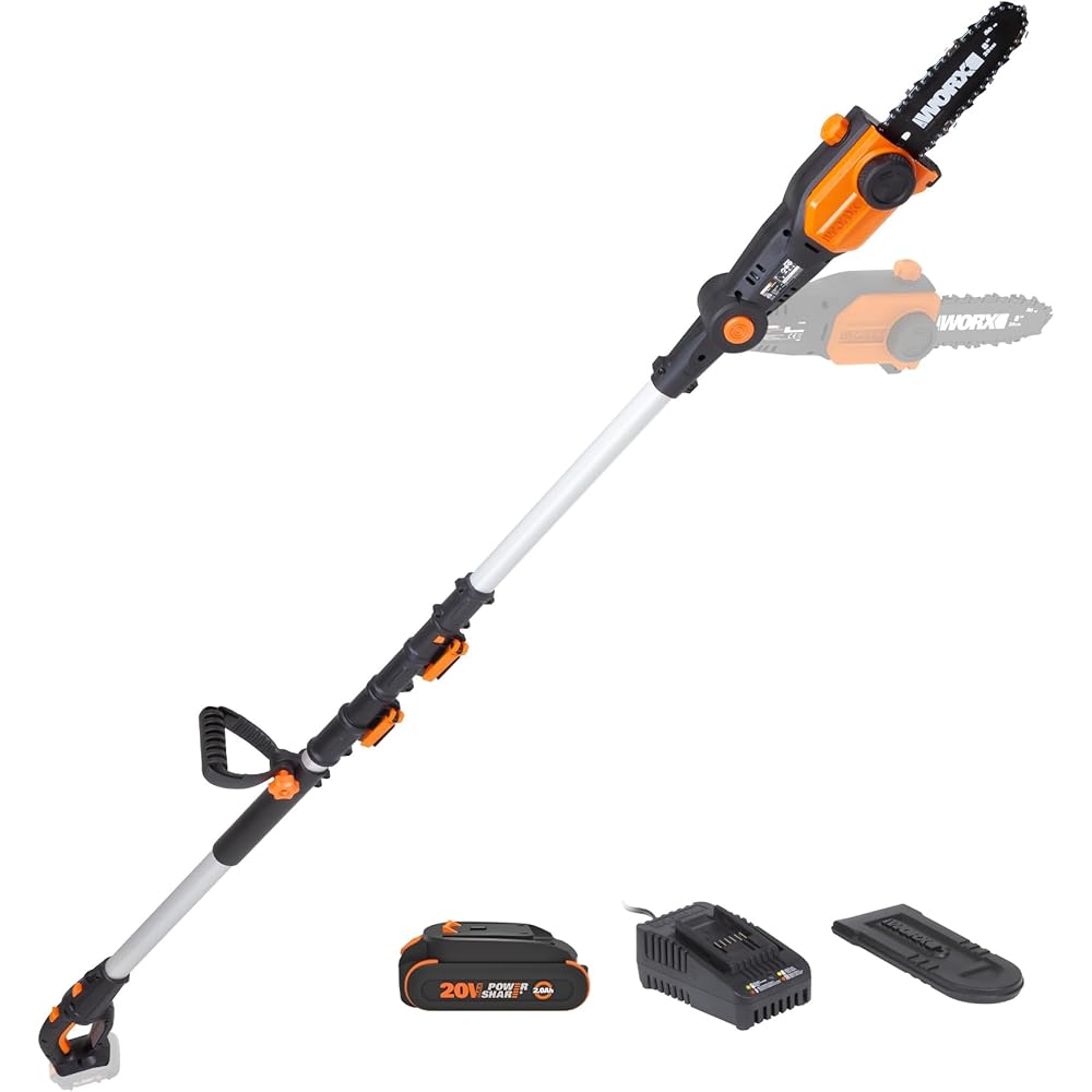 WORX Nitro 20V 8-inch Cordless Pole Chainsaw With 2.0 Ah Battery And Charger - WG349