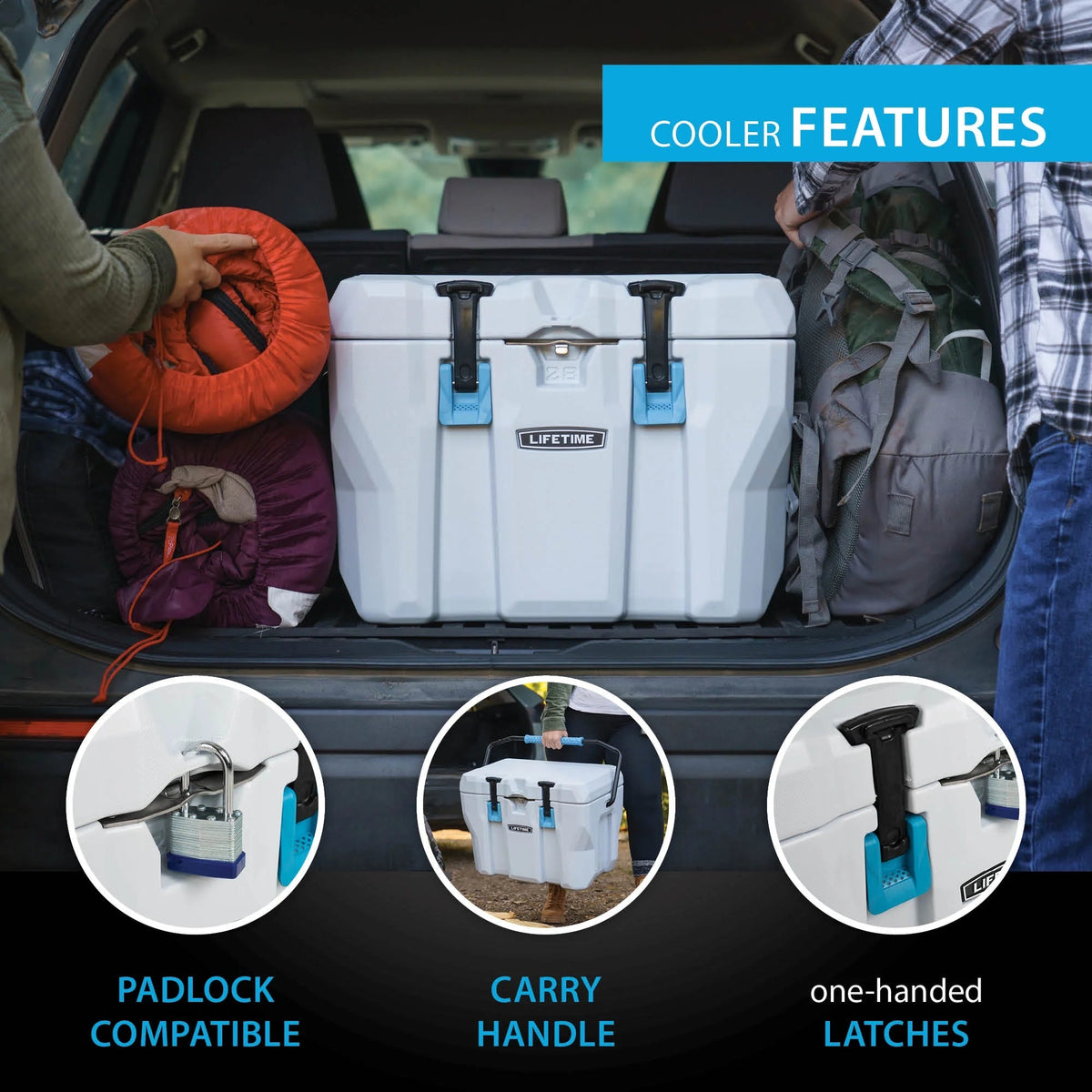 Lifetime Bear-Resistant High Performance Camping Cooler, 28 qt, 20 Can Capacity, Boulder Gray - 91289