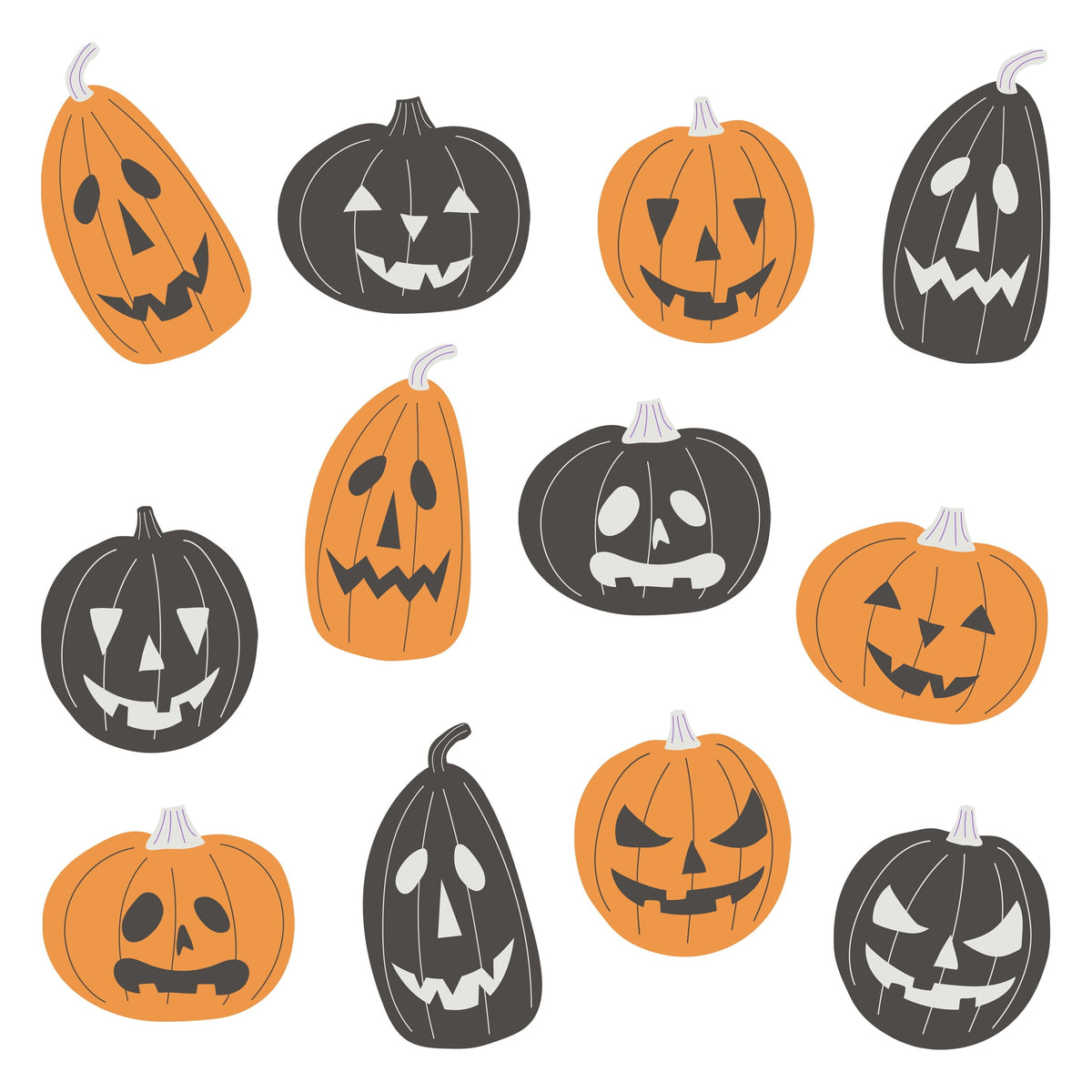 Pumpkin Cutouts, Orange and Black, 12 Pieces, Halloween by Way To Celebrate