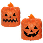 Jack-o'-Lantern Leaf Bags with Twist Ties, Orange and Black, 2 Count, Halloween by Way To Celebrate
