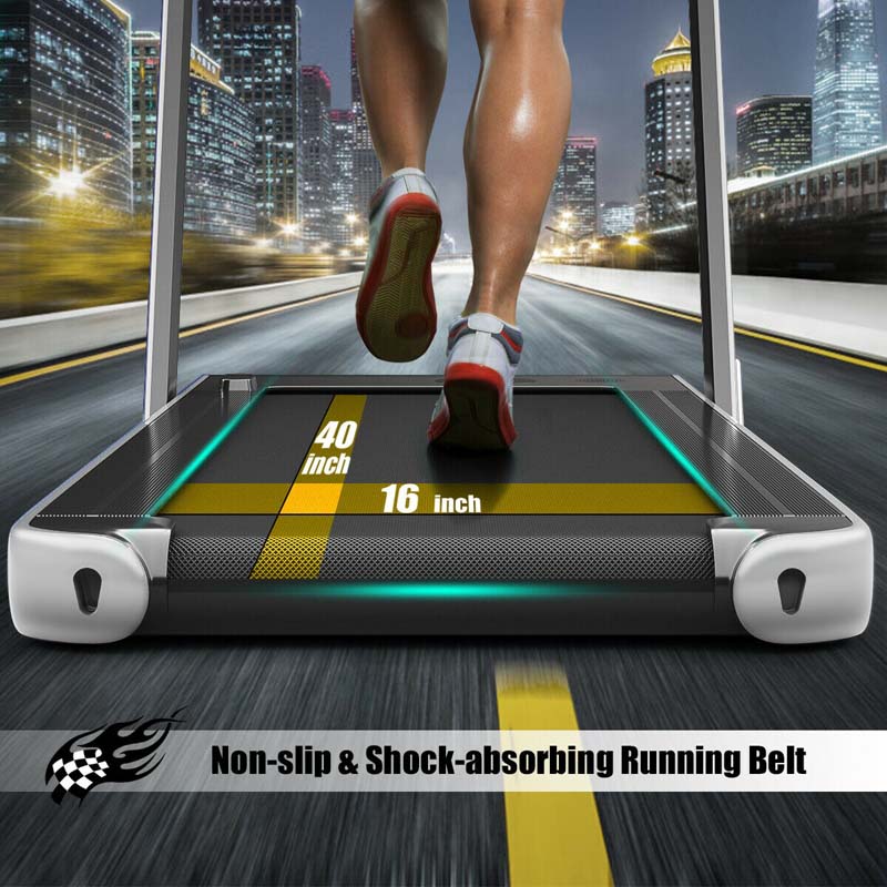 2 In 1 Folding Treadmill, 2.25 HP, 40 in x 16 in Running Area, Dual Display And App Control