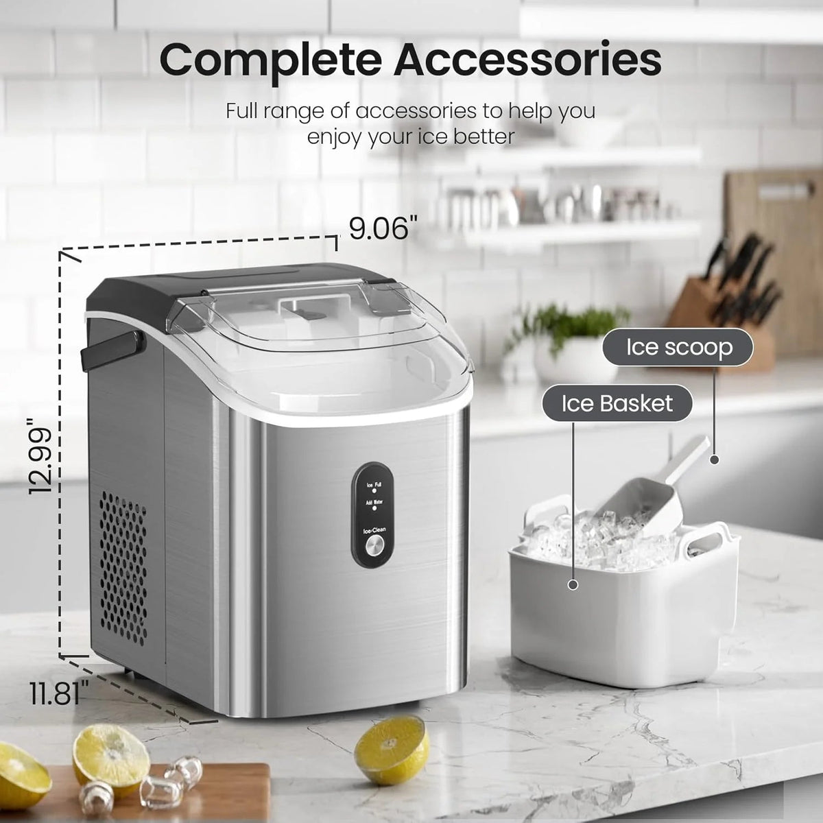 Auseo Countertop Nugget Ice Maker, 35 Lbs Each Day