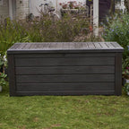 Keter Westwood 150 Gallon Resin Outdoor Storage Deck Box, Brown, 61 x 28.3 x 25.2 in