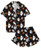 Aideaone Girls Satin Pajama Set Short Sleeve Button Down Silk Sleepwear 2 Piece Summer Loungewear for Child Girl 6-14Y