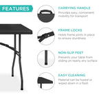 Best Choice Products 6ft Plastic Folding Table, 72in x 30in x 30in, White