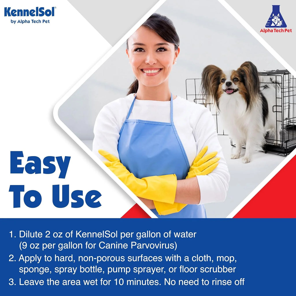 Alpha Tech Pet KennelSol Kennel Cleaner Disinfectant And Deodorizer Liquid Concentrate, 5 Gallons