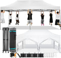 COBIZI Pop-Up Canopy 10 x 20 ft, White, 6 Sidewalls
