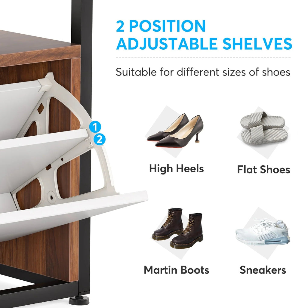 5-in-1 Entryway Hall Tree With Coat Rack, Shoe Bench, 7 Hooks, 3 Cubbies And 3-Tier Shoe Rack