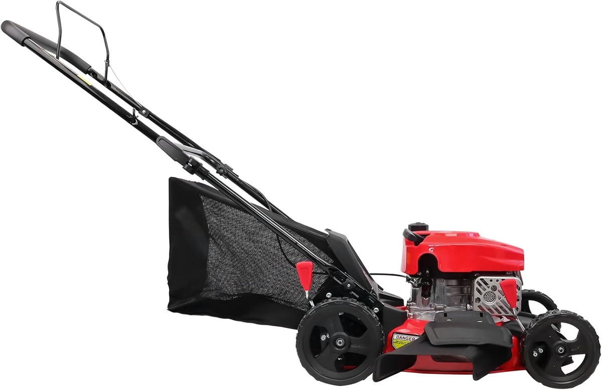 PowerSmart 18 in 144cc OHV 3-In-1 Gas-Powered Walk-Behind Lawn Mower With Mulch Bag