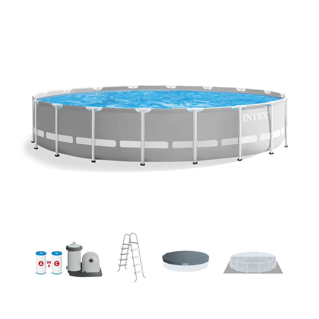Intex Prism Frame Above Ground Swimming Pool 14ft x 42in With Pump - 26719EH