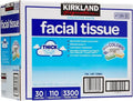 Kirkland Signature Facial Tissue Lodge Pack, 110 Count, 30 Pack - Unscented White - 720894