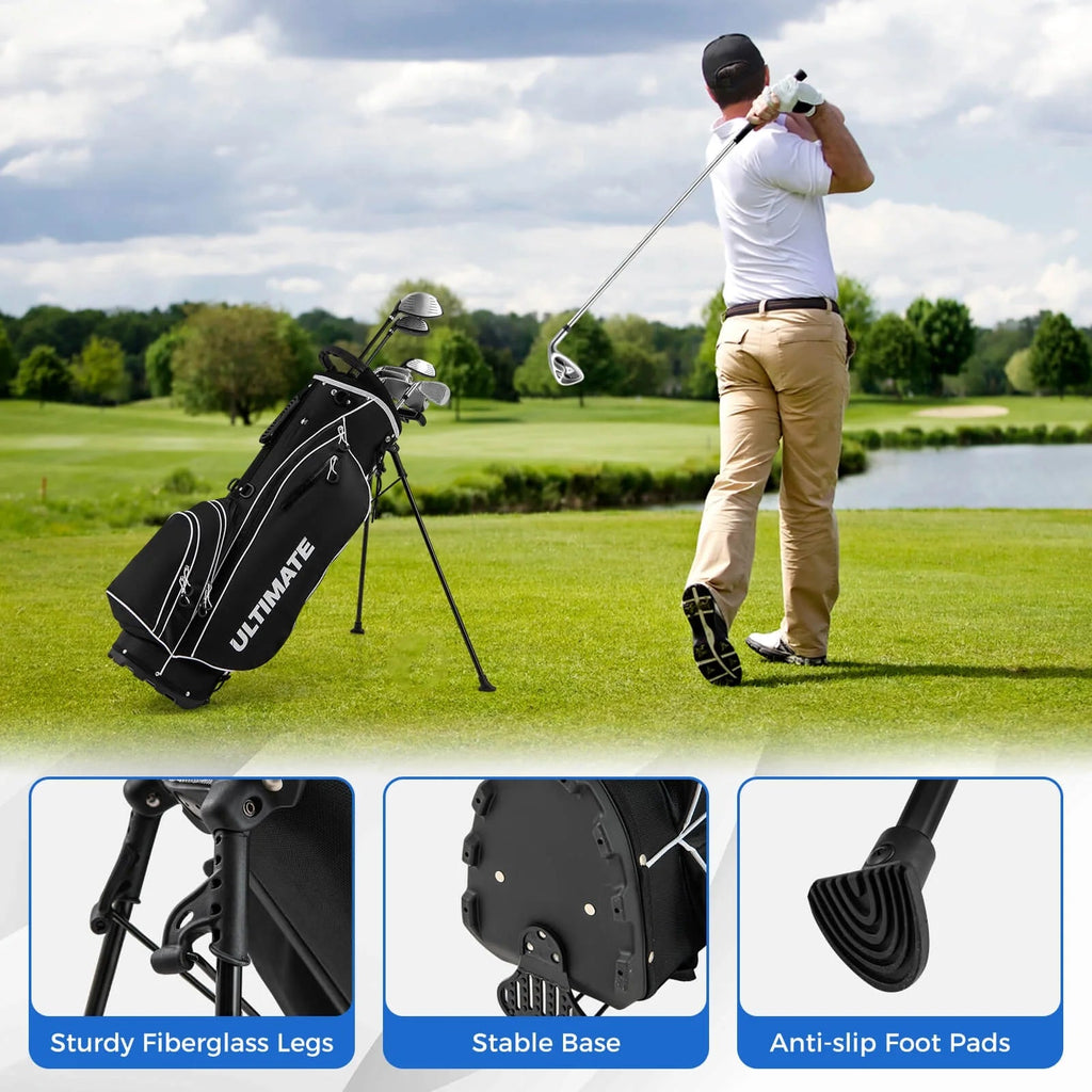 Costway Men's Complete Golf Club Set 10 Pieces With 460cc Alloy Driver