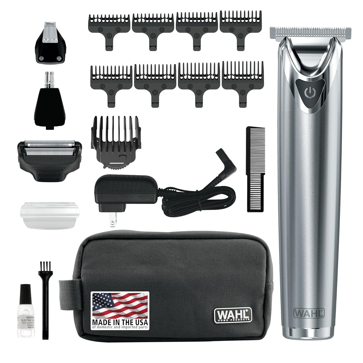 Wahl Stainless Steel Lithium Ion 2.0+ Beard Trimmer Grooming Kit - 9864SS