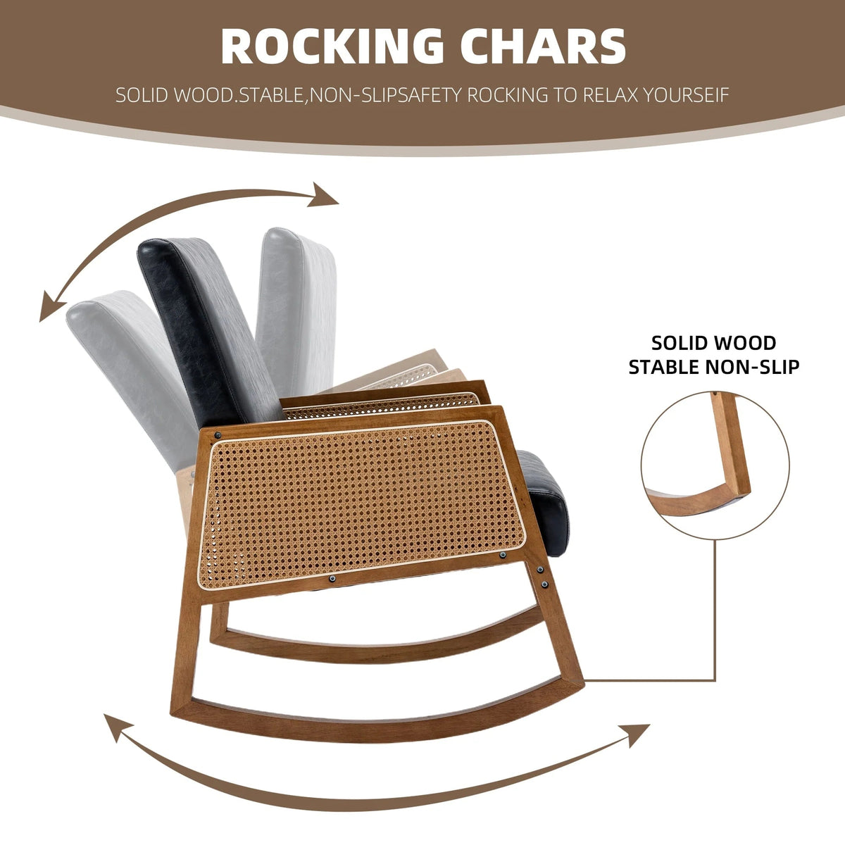 Upholstered Tall Back Gliding Rocking Armchair