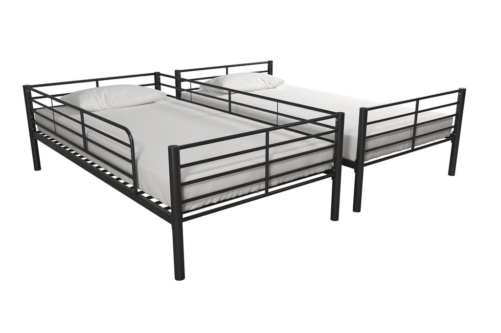 Mainstays Convertible Twin Over Twin Metal Bunk Bed - Black