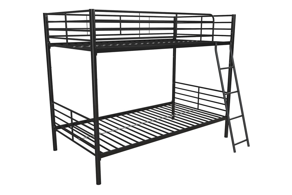 Mainstays Convertible Twin Over Twin Metal Bunk Bed - Black