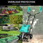 Incwbo Electric Garden Tiller, 10.5-Amp, 12-Inch Width, 8-Inch Depth
