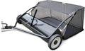 PlantCraft 48-Inch Steel Tow-Behind Lawn Sweeper, Black - Universal Hitch