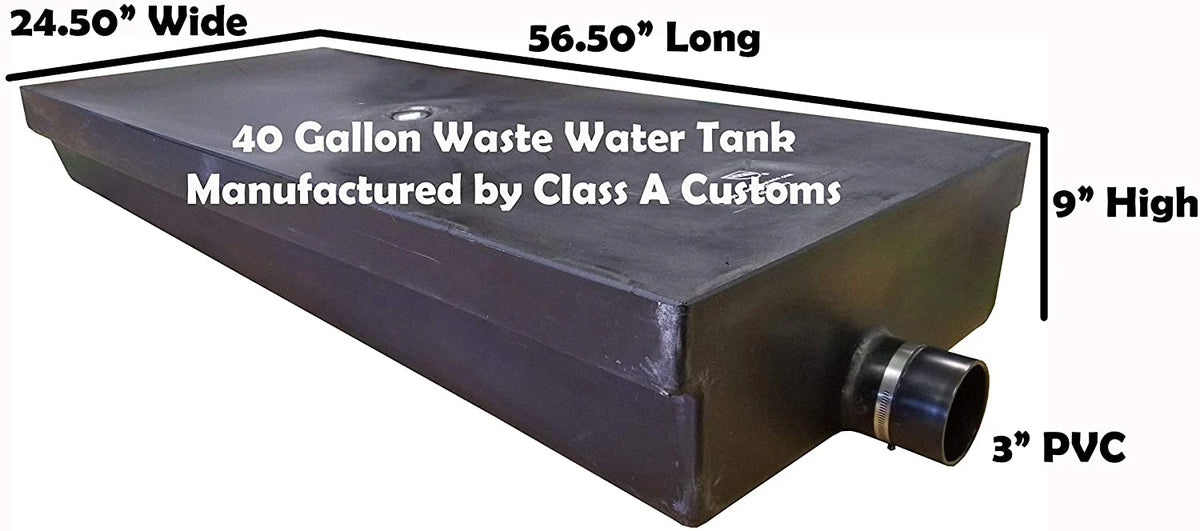 Class A Customs RV Black Water Holding Tank, 40 Gallon, 56.50 x 24.50 x 9 - WT-4000