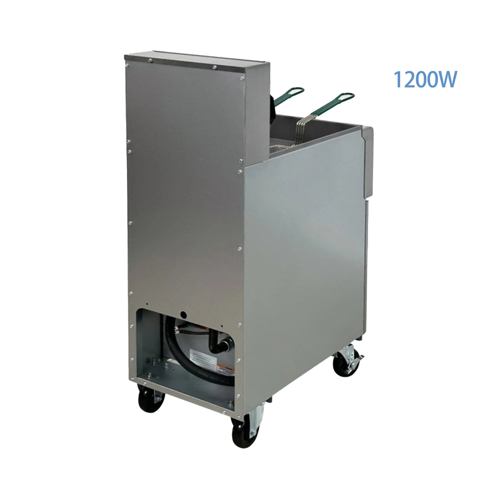 Commercial Electric Deep Fryer, 40 lbs Capacity, 220V, 1200W, 2 Baskets