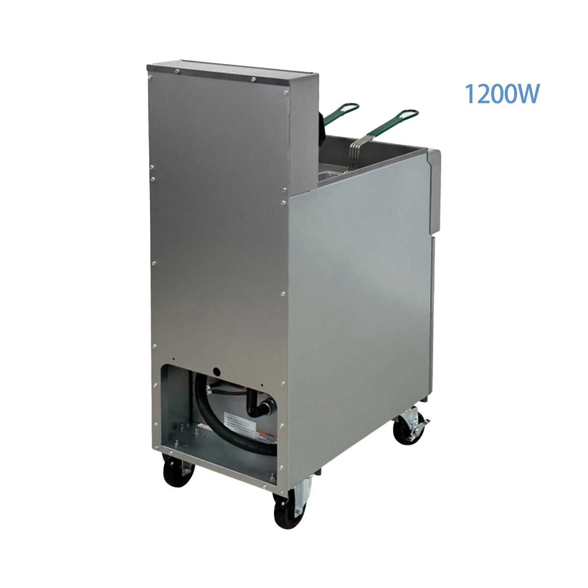 Commercial Electric Deep Fryer, 40 lbs Capacity, 220V, 1200W, 2 Baskets