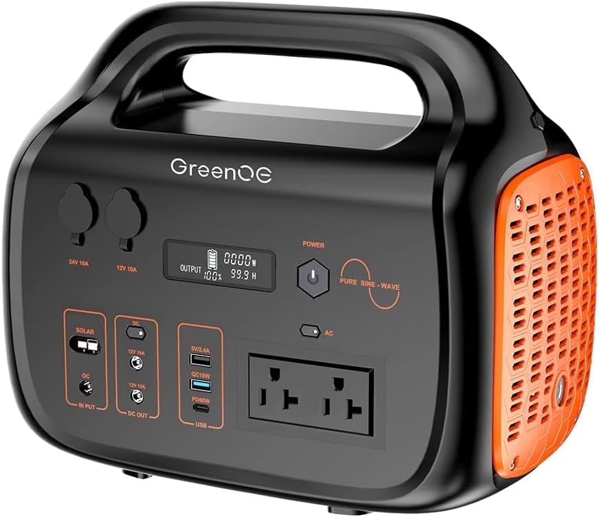 GreenOE Portable Power Station 1000W 1024Wh With 100W Solar Panel