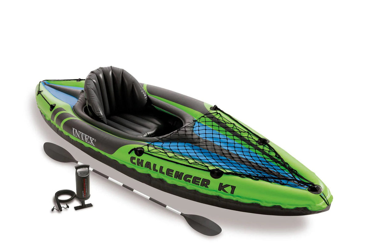 Intex Explorer K2 2-Person Inflatable Kayak With Oars And Pump And Challenger K1 1-Person Inflatable Kayak