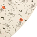 Way To Celebrate Halloween PEVA Tablecloth, For Table 70" Round - Skeleton Pumpkin Head Toss