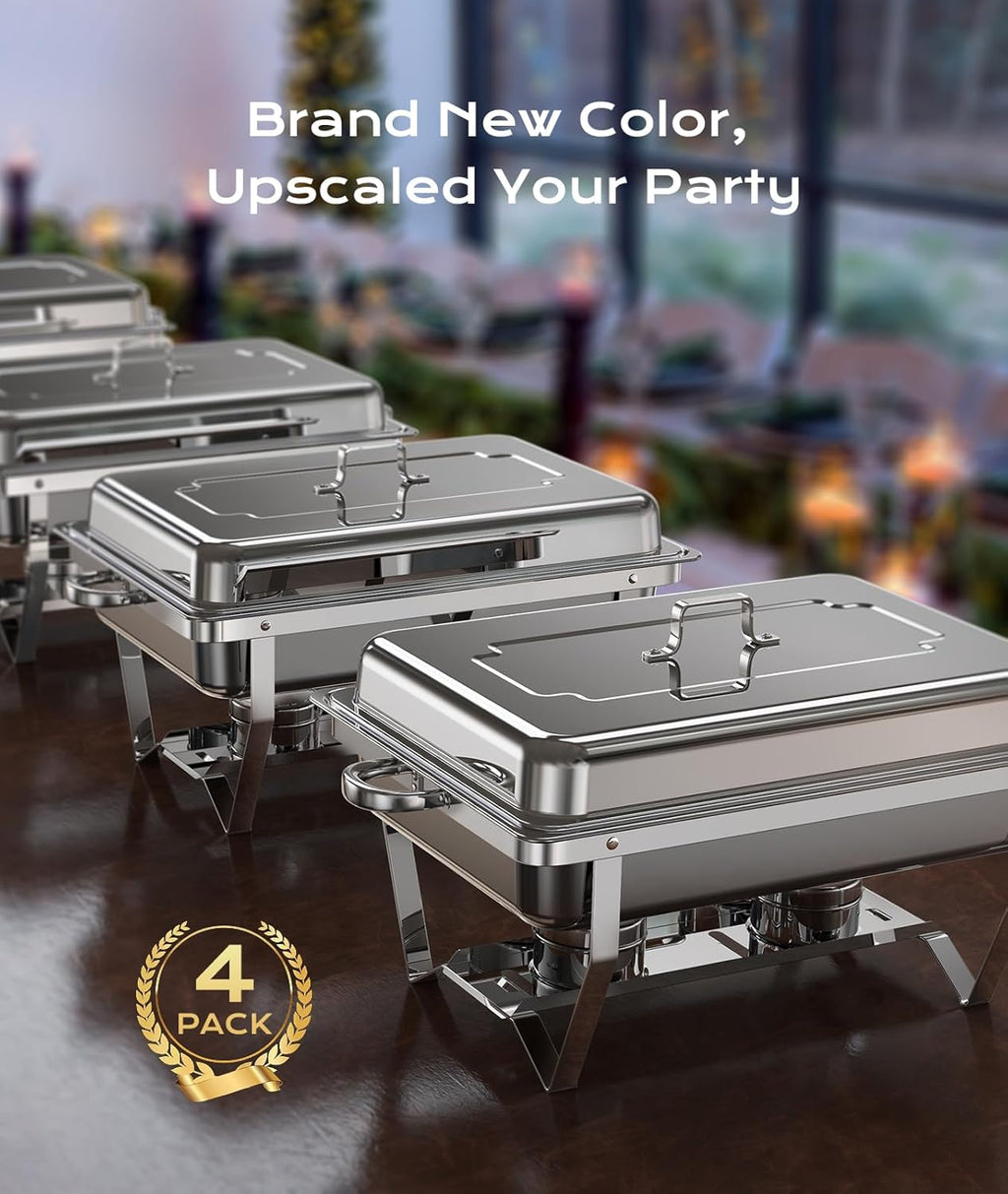 9QT Chafing Dishes For Buffet, 4-Pack
